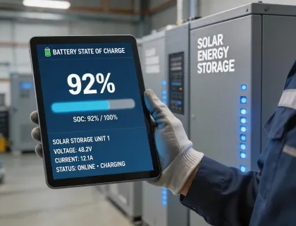 Solar battery monitoring tablet